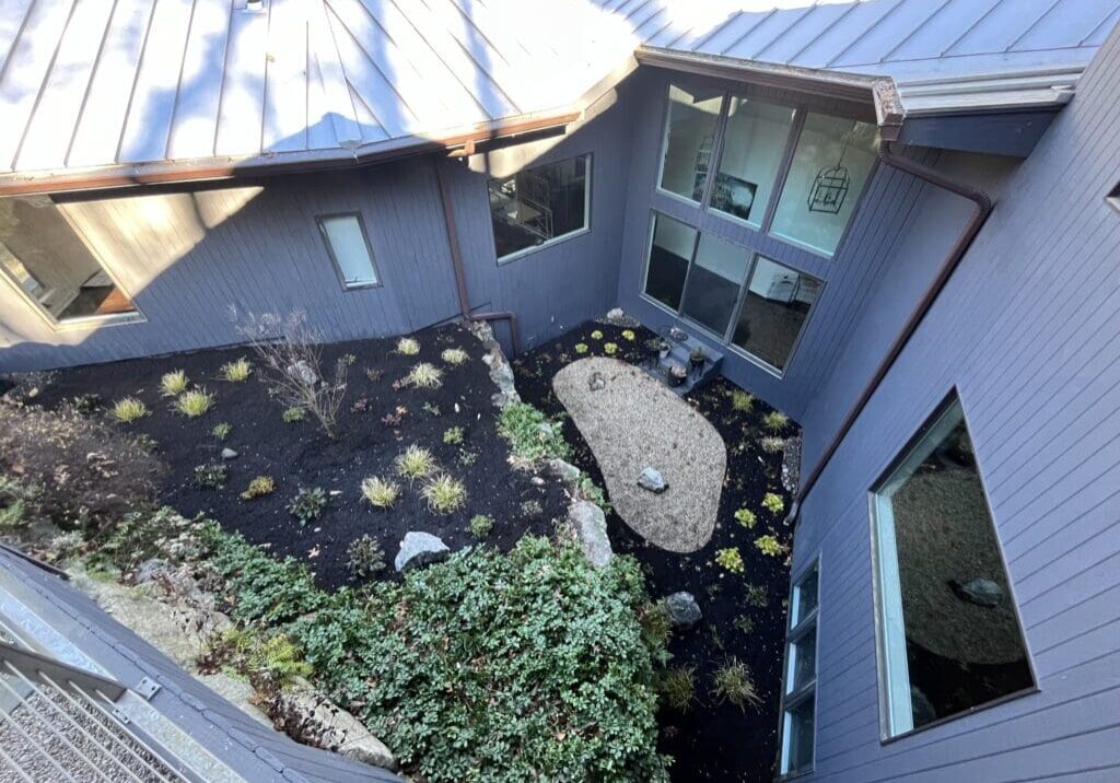 Courtyard garden designed for stormwater management.